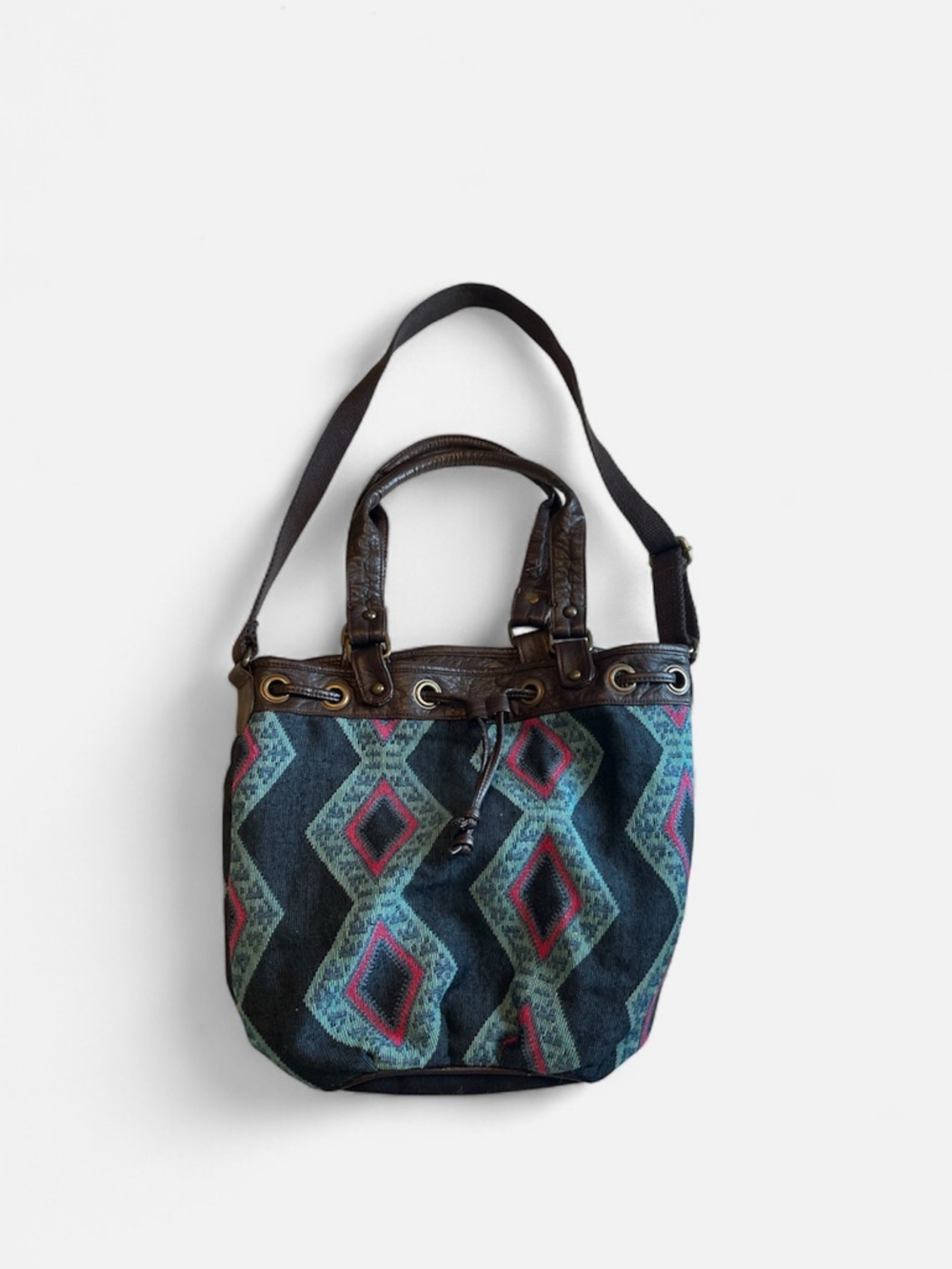 American Eagle Boho Tote Bag Tribal Print Canvas
Brown Leather Shoulder Bag
